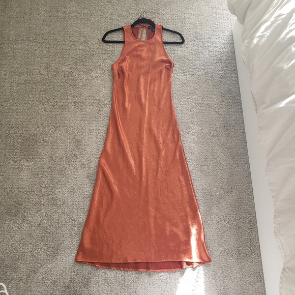 House of Harlow 1960 Dresses & Skirts - House of Harlow 1960 Copper Silky Midi/Maxi Slip Dress Small